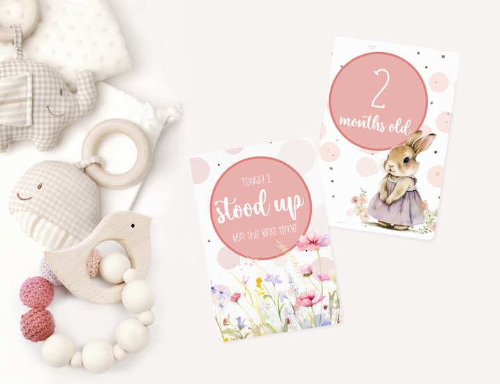 Introducing Our Newest Arrival: The Happy Bunnies Baby Milestone Cards Set!