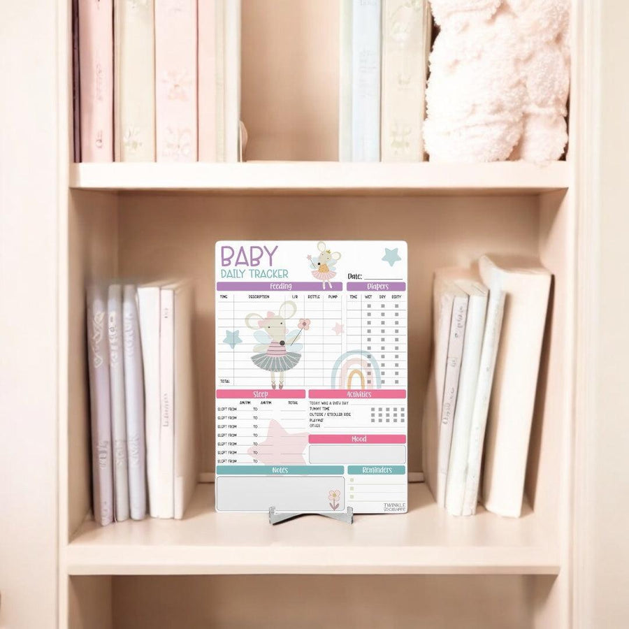 Cute Mouse Baby Daily Tracker - Infant Care Chart