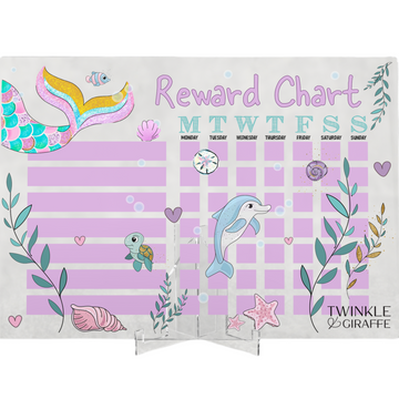 Mermaid Acrylic Reward Chart, Personalized Chore Chart, Acrylic Chore Chart, Kids Responsibility Chat, Dry Erase Chore Chart