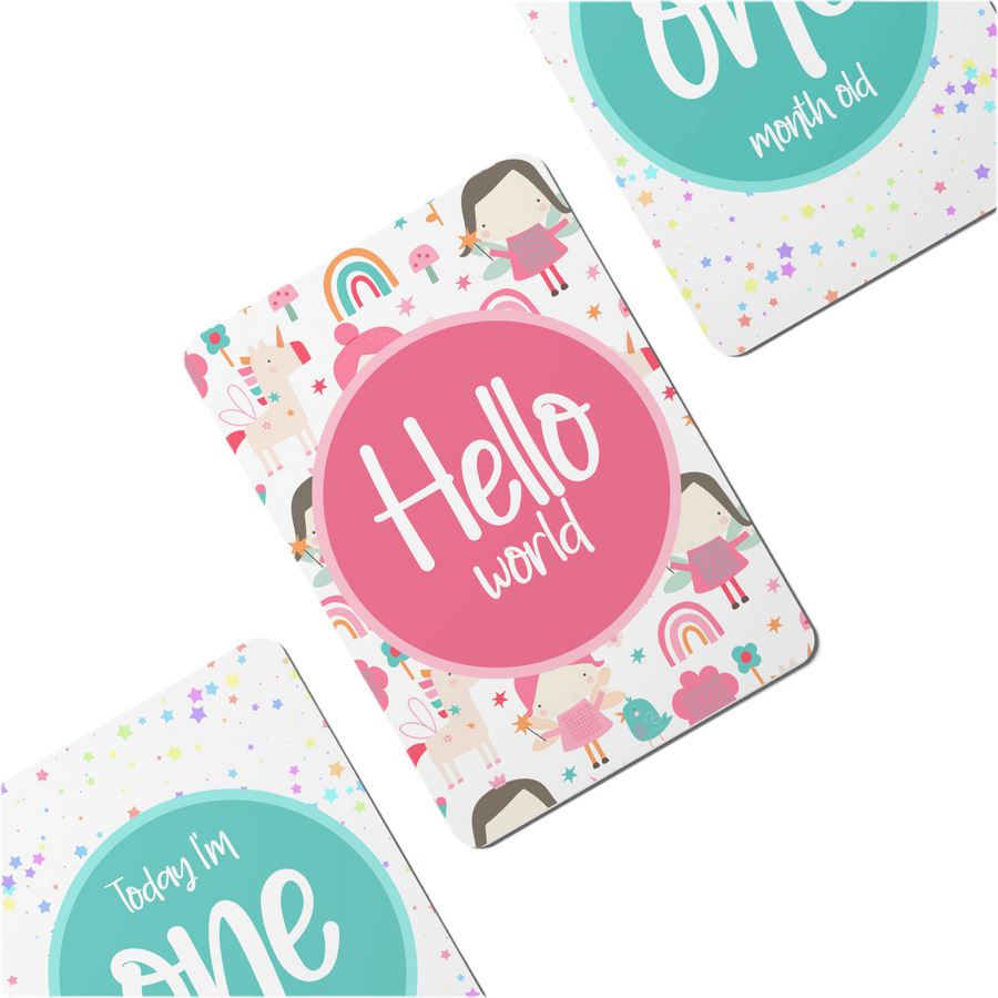 Fairies and Unicorns Baby Milestone Cards - Set of 25