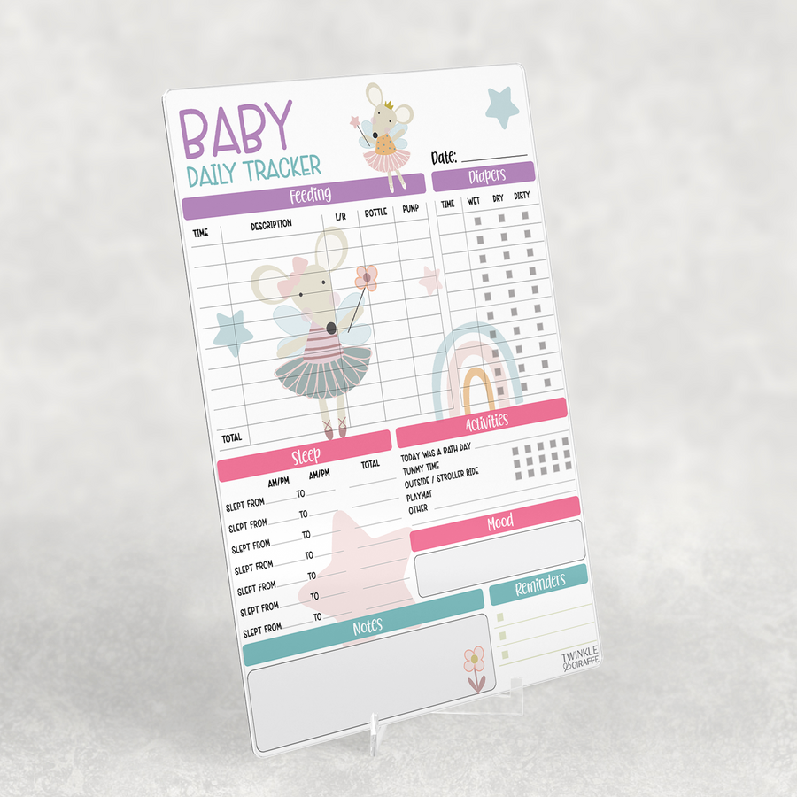 Cute Mouse Baby Daily Tracker - Infant Care Chart