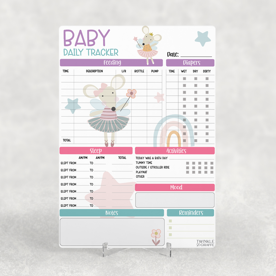 Cute Mouse Baby Daily Tracker - Infant Care Chart