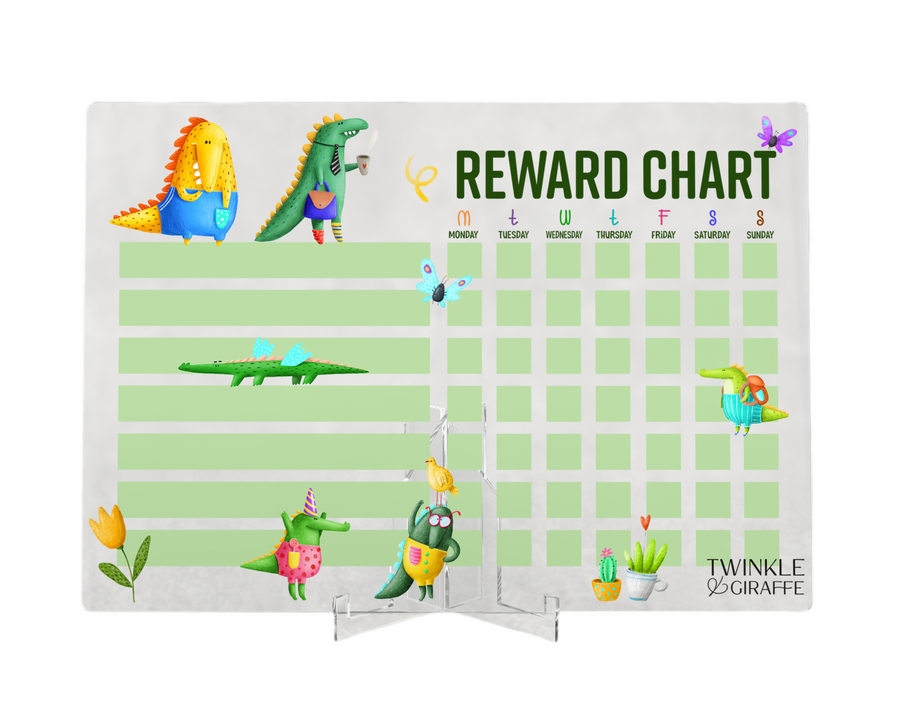 Crocodile Acrylic Print, Personalized Reward Chart, Acrylic Chore Chart, Kids Responsibility Chat, Dry Erase Chore Chart