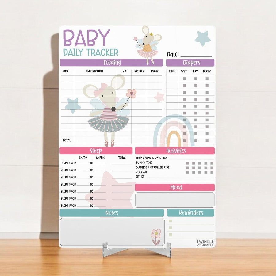 Cute Mouse Baby Daily Tracker - Infant Care Chart