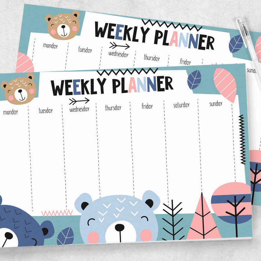 Kids' Weekly Planner - Fun Animal Themes for Little Planners!