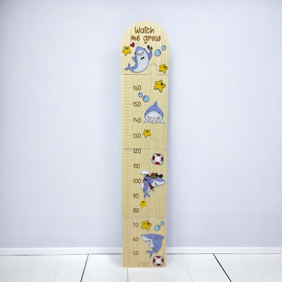 Shark Wooden Puzzle Height Chart – Fun and Interactive Growth Tracker