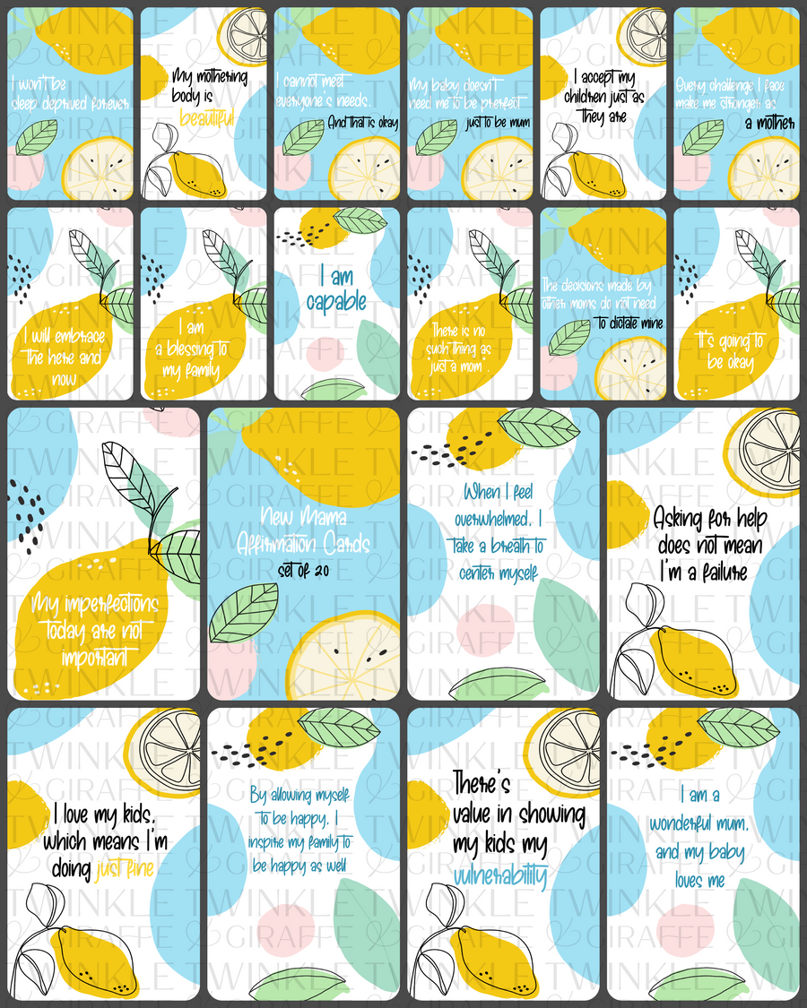 New Mama Affirmation Cards - Set of 20