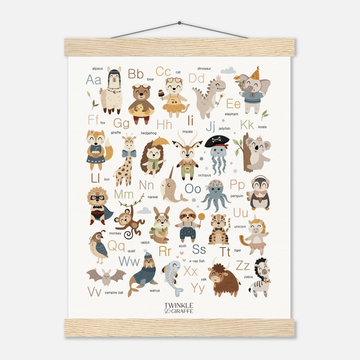 Alphabet Premium Matte Paper Poster with Hanger - Twinkle and Giraffe Designs