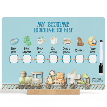 Bedtime Routine Chart, Acrylic Chore Chart, Kids Responsibility Chart, Dry Erase Chore Chart - Twinkle and Giraffe Designs