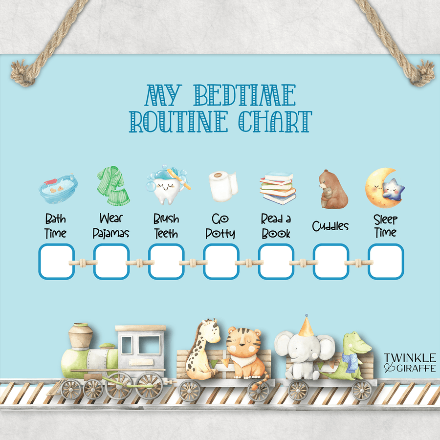 Bedtime Routine Chart, Acrylic Chore Chart, Kids Responsibility Chart, Dry Erase Chore Chart - Twinkle and Giraffe Designs