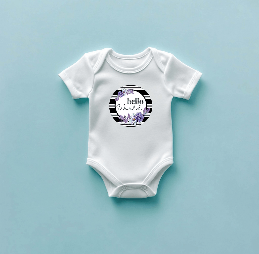 B&W Stripes and Flowers Milestone Stickers - Twinkle and Giraffe Designs