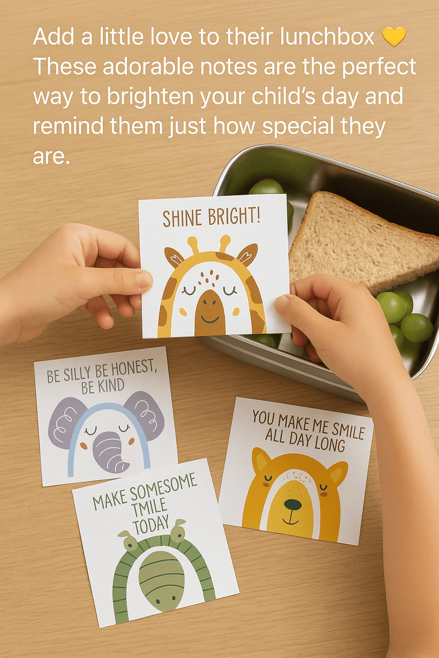 Cute Animal Rainbow Lunchbox Notes - Twinkle and Giraffe Designs