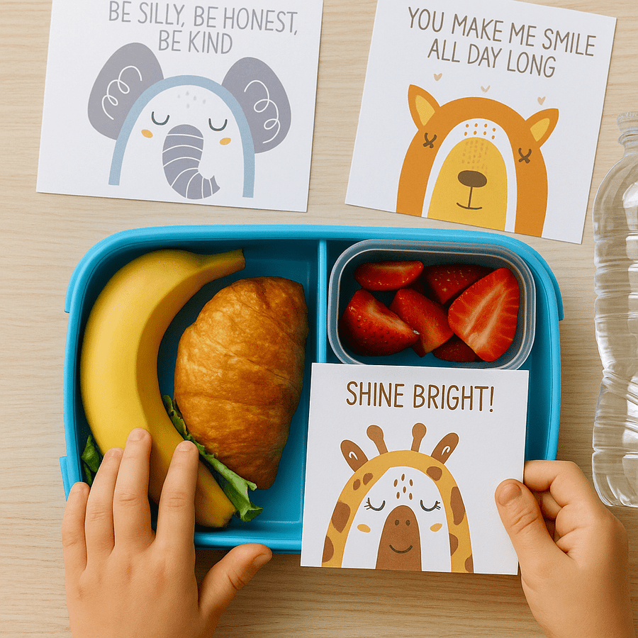 Cute Animal Rainbow Lunchbox Notes - Twinkle and Giraffe Designs