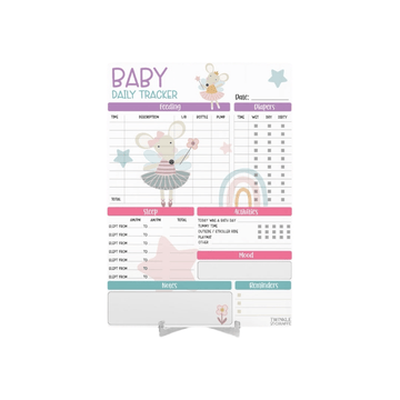Cute Mouse Baby Daily Tracker - Infant Care Chart - Twinkle and Giraffe Designs