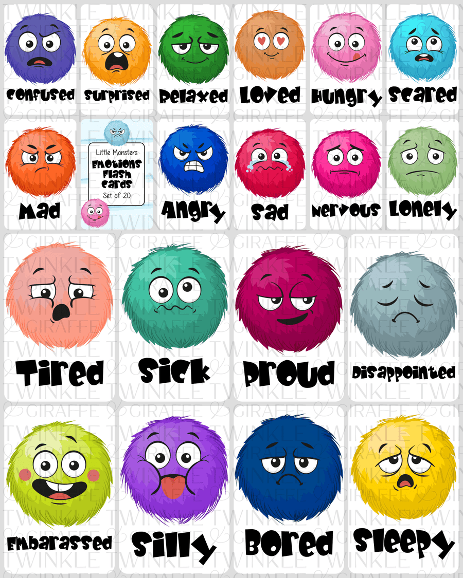 Emotions Flashcards - Twinkle and Giraffe Designs