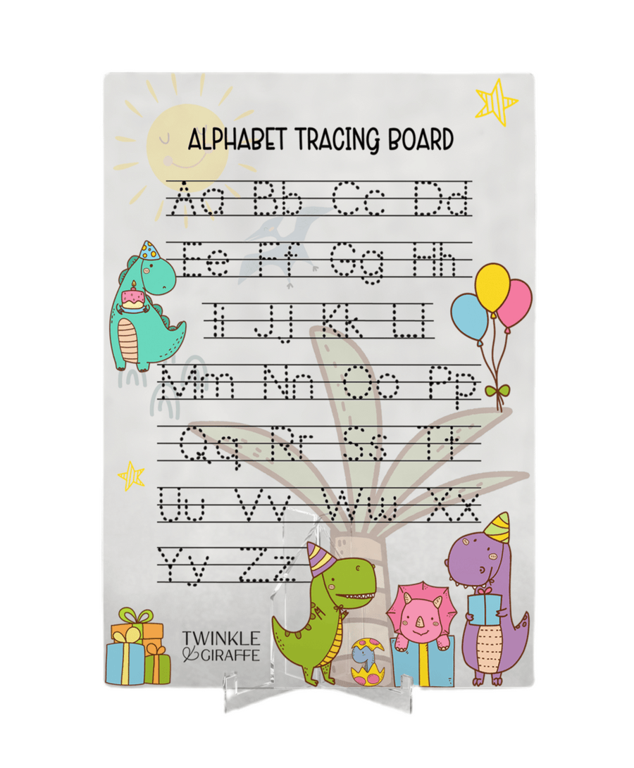 English Letters Tracing Board, Arabic Alphabet Tracing Board, Acrylic Dry Erase Board - Twinkle and Giraffe Designs