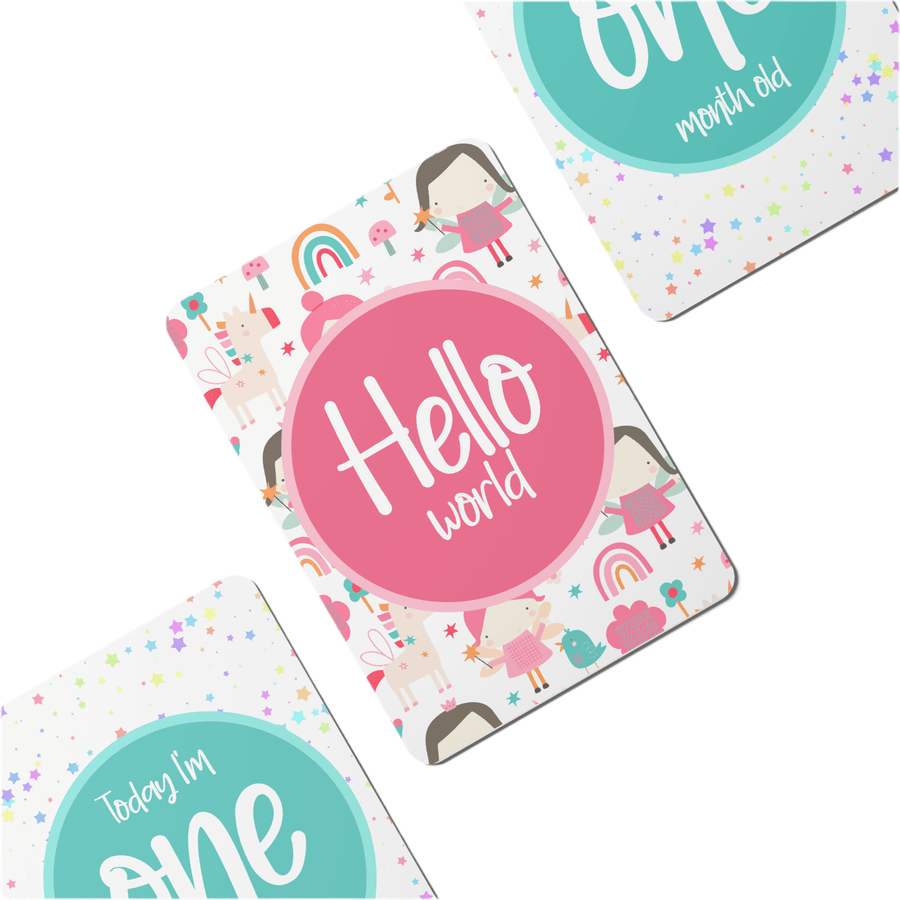 Fairies and Unicorns Baby Milestone Cards - Set of 25 - Twinkle and Giraffe Designs