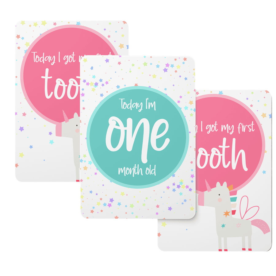 Fairies and Unicorns Baby Milestone Cards - Set of 25 - Twinkle and Giraffe Designs