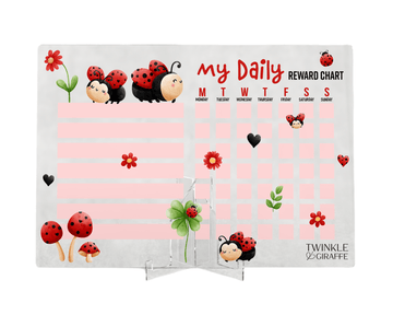 Ladybug Acrylic Reward Chart, Personalized Chore Chart, Acrylic Chore Chart, Kids Responsibility Chat, Dry Erase Chore Chart - Twinkle and Giraffe Designs