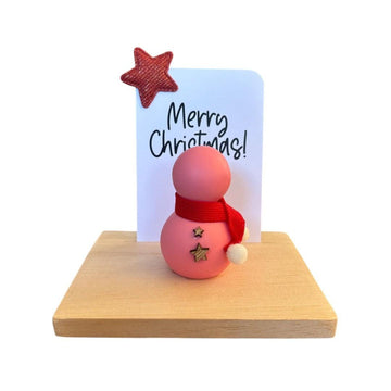 Merry Christmas Pink Snowman Peg - Twinkle and Giraffe Designs