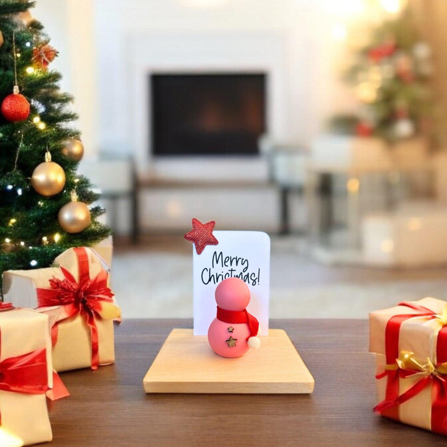 Merry Christmas Pink Snowman Peg - Twinkle and Giraffe Designs