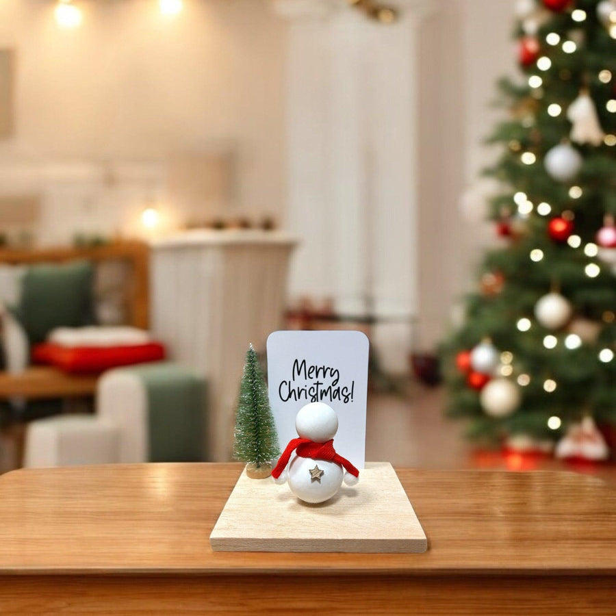 Merry Christmas White Snowman Peg - Twinkle and Giraffe Designs