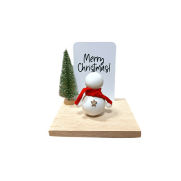 Merry Christmas White Snowman Peg - Twinkle and Giraffe Designs
