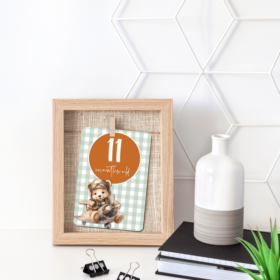 Teddy Bear Baby Milestone Cards - Set of 30 - Twinkle and Giraffe Designs