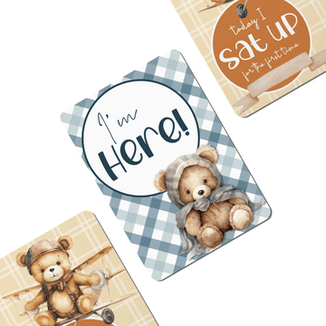 Teddy Bear Baby Milestone Cards - Set of 30 - Twinkle and Giraffe Designs
