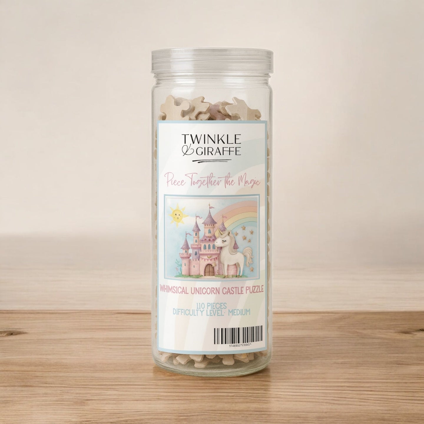 Whimsical Unicorn Castle Puzzle for Kids, Family Fun Game, Magical Home Décor, Great Gift Idea for Occasions - Twinkle and Giraffe Designs