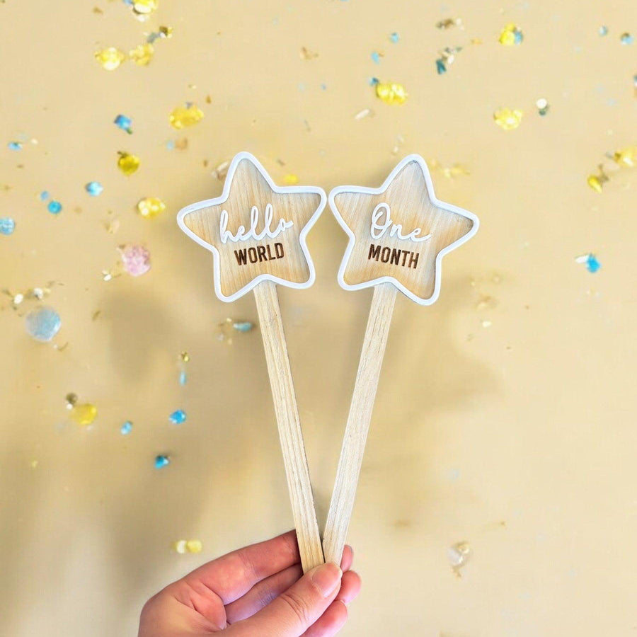 Wooden Baby Milestone Stars - Twinkle and Giraffe Designs