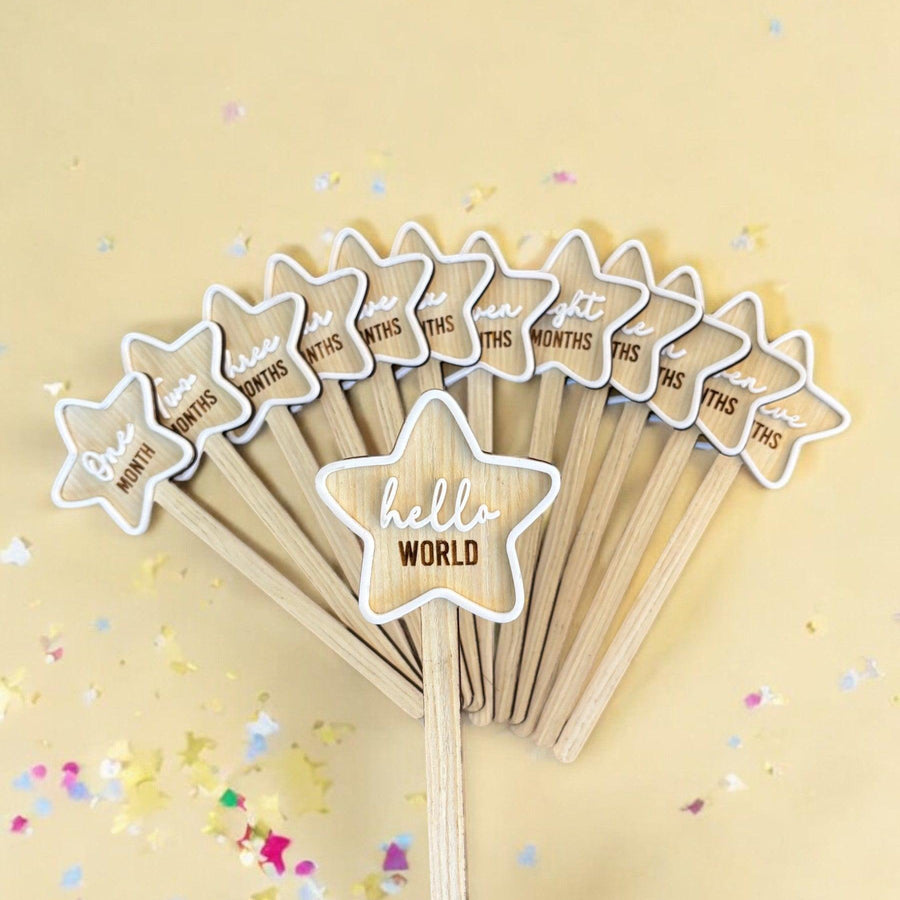 Wooden Baby Milestone Stars - Twinkle and Giraffe Designs