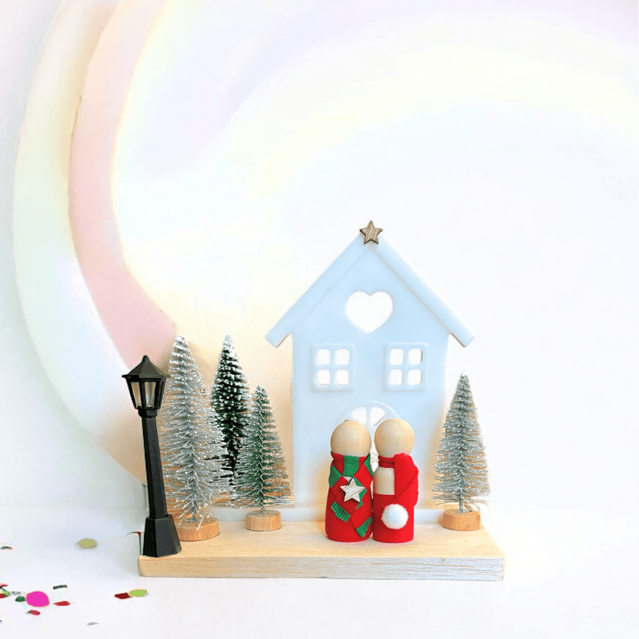Wooden Peg Family “Merry Christmas” - Twinkle and Giraffe Designs