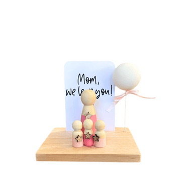 Wooden Peg Family “Mom, We Love You!” - Twinkle and Giraffe Designs