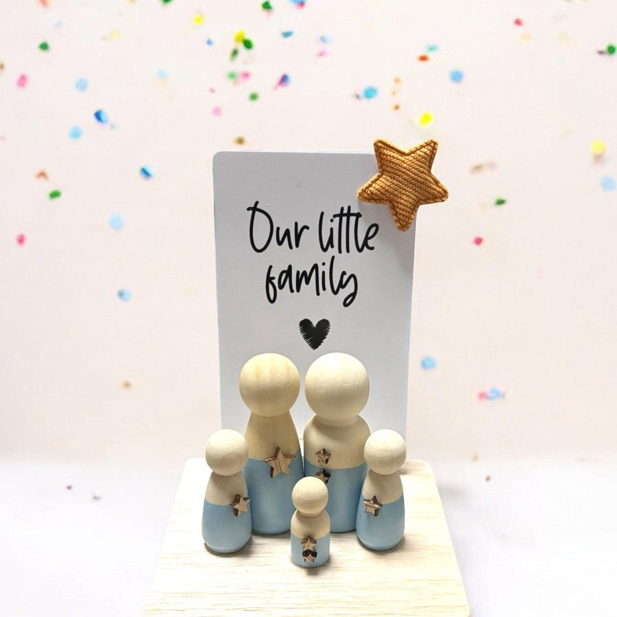 Wooden Peg Family “Our Little Family” - Twinkle and Giraffe Designs