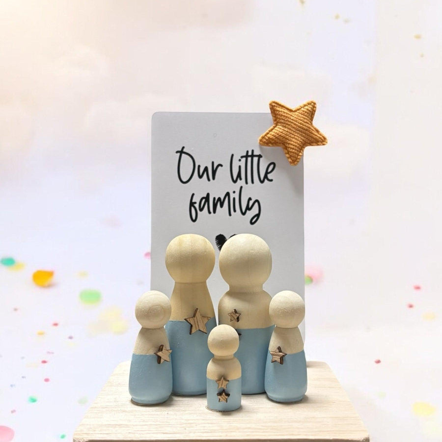 Wooden Peg Family “Our Little Family” - Twinkle and Giraffe Designs
