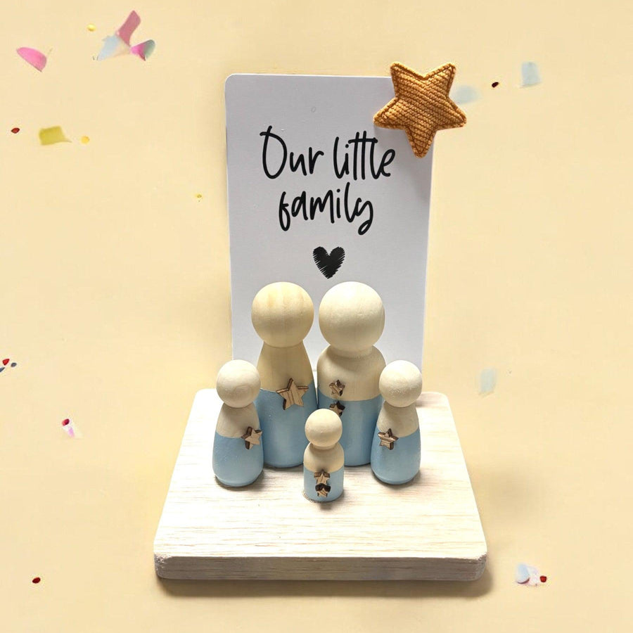 Wooden Peg Family “Our Little Family” - Twinkle and Giraffe Designs