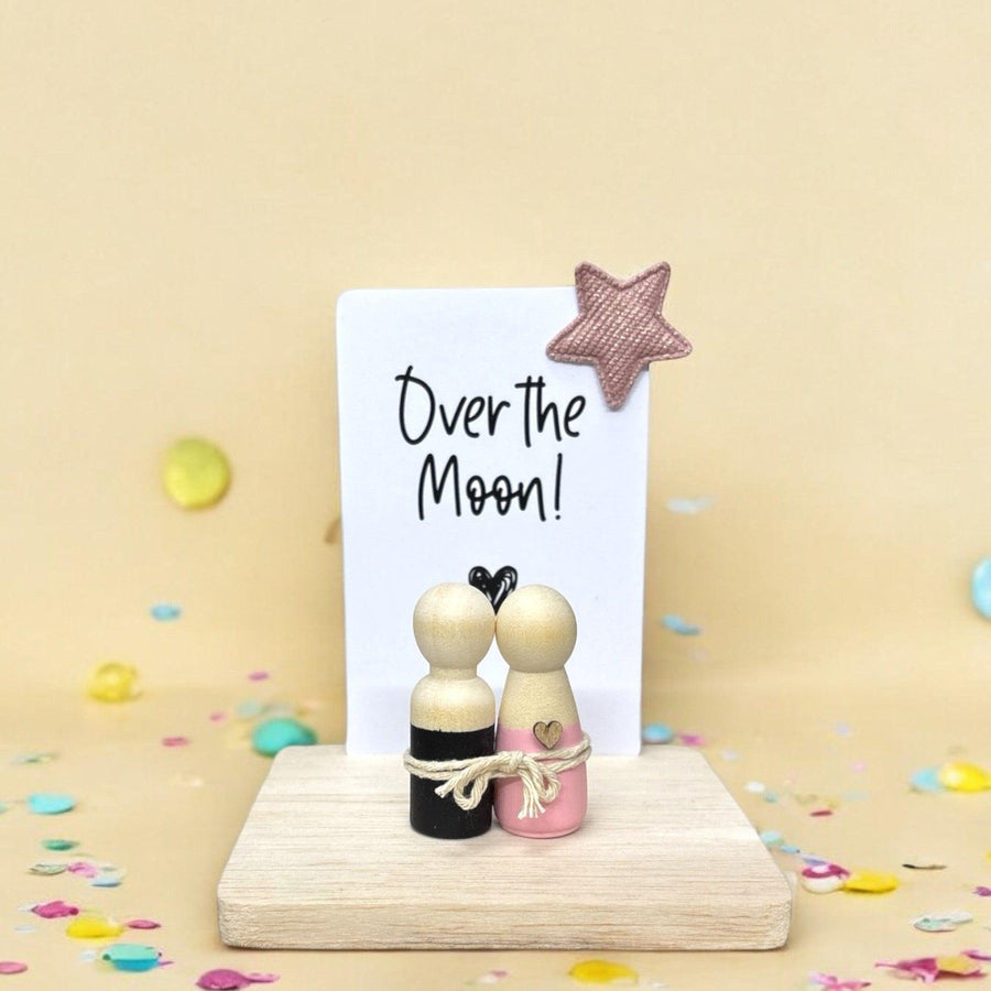 Wooden Peg Family “Over the Moon” - Twinkle and Giraffe Designs
