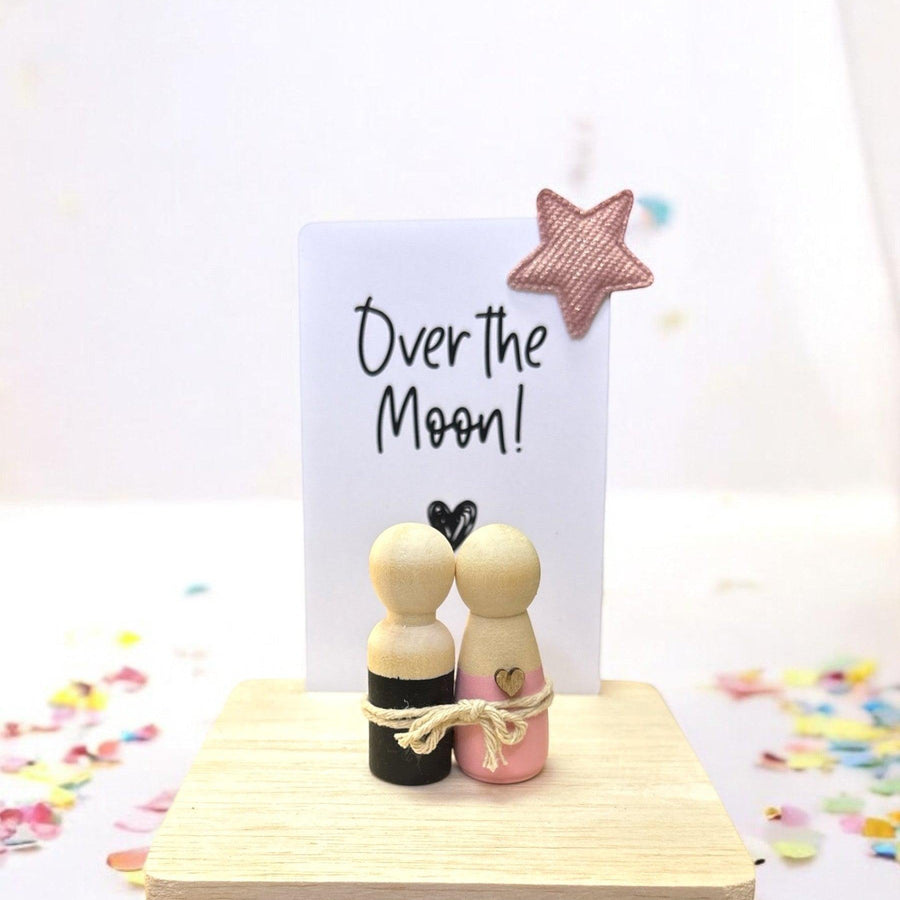 Wooden Peg Family “Over the Moon” - Twinkle and Giraffe Designs