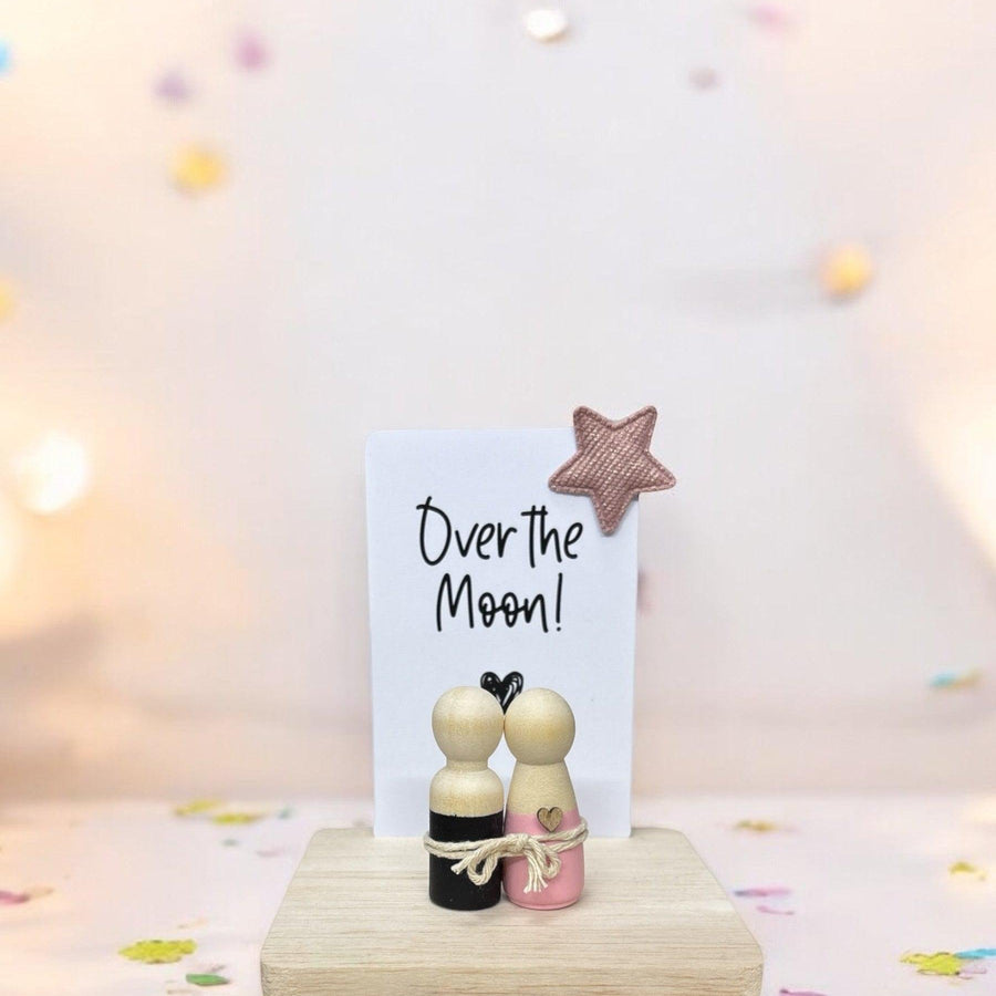 Wooden Peg Family “Over the Moon” - Twinkle and Giraffe Designs