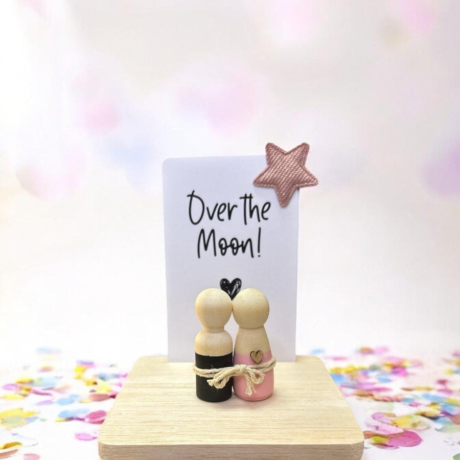 Wooden Peg Family “Over the Moon” - Twinkle and Giraffe Designs