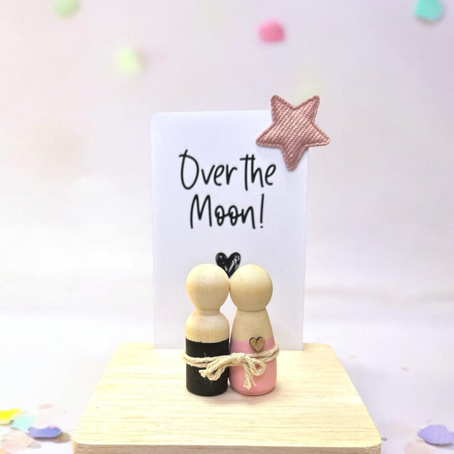 Wooden Peg Family “Over the Moon” - Twinkle and Giraffe Designs