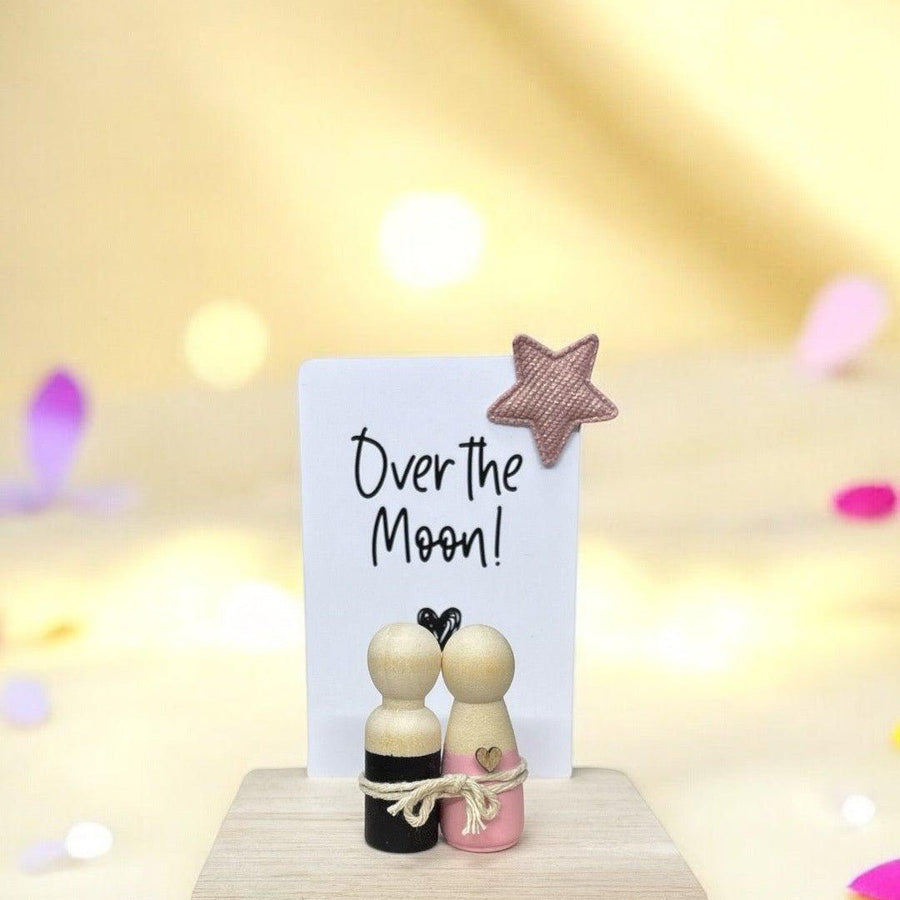 Wooden Peg Family “Over the Moon” - Twinkle and Giraffe Designs