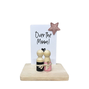 Wooden Peg Family “Over the Moon” - Twinkle and Giraffe Designs