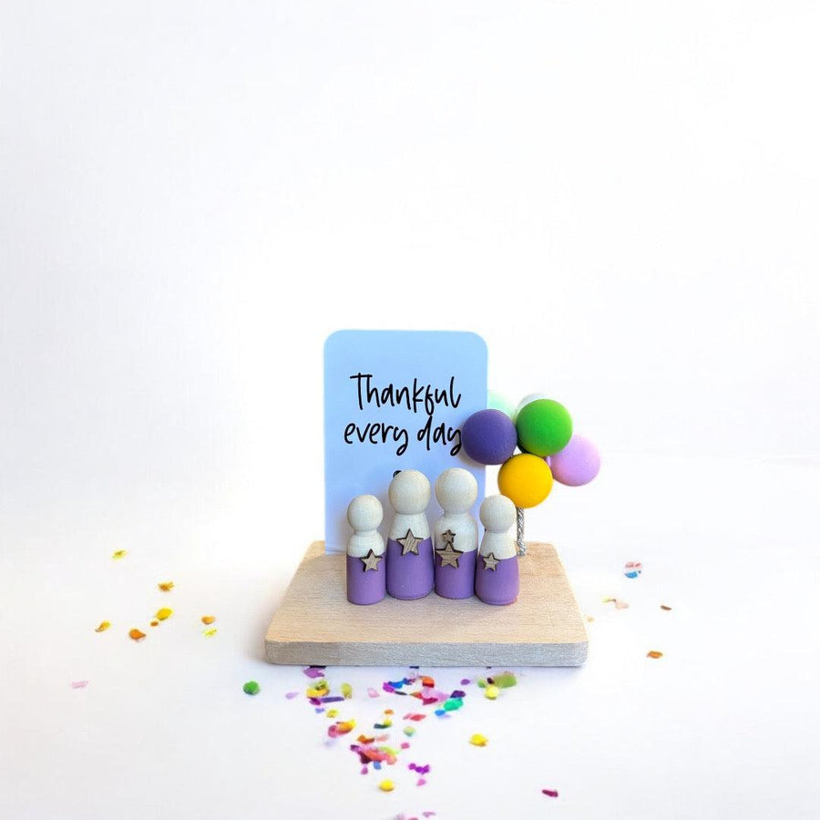 Wooden Peg Family “Thankful Everyday” - Twinkle and Giraffe Designs