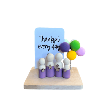 Wooden Peg Family “Thankful Everyday” - Twinkle and Giraffe Designs