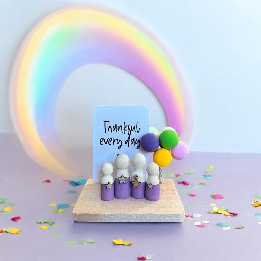 Wooden Peg Family “Thankful Everyday” - Twinkle and Giraffe Designs