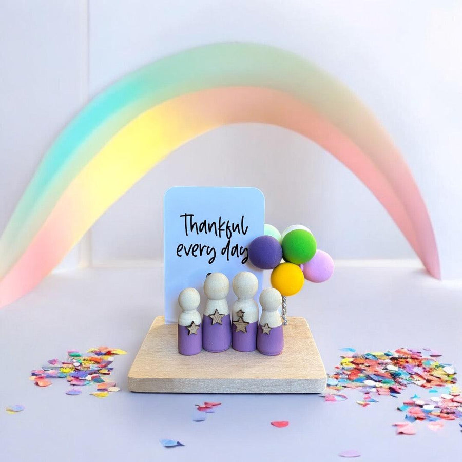 Wooden Peg Family “Thankful Everyday” - Twinkle and Giraffe Designs