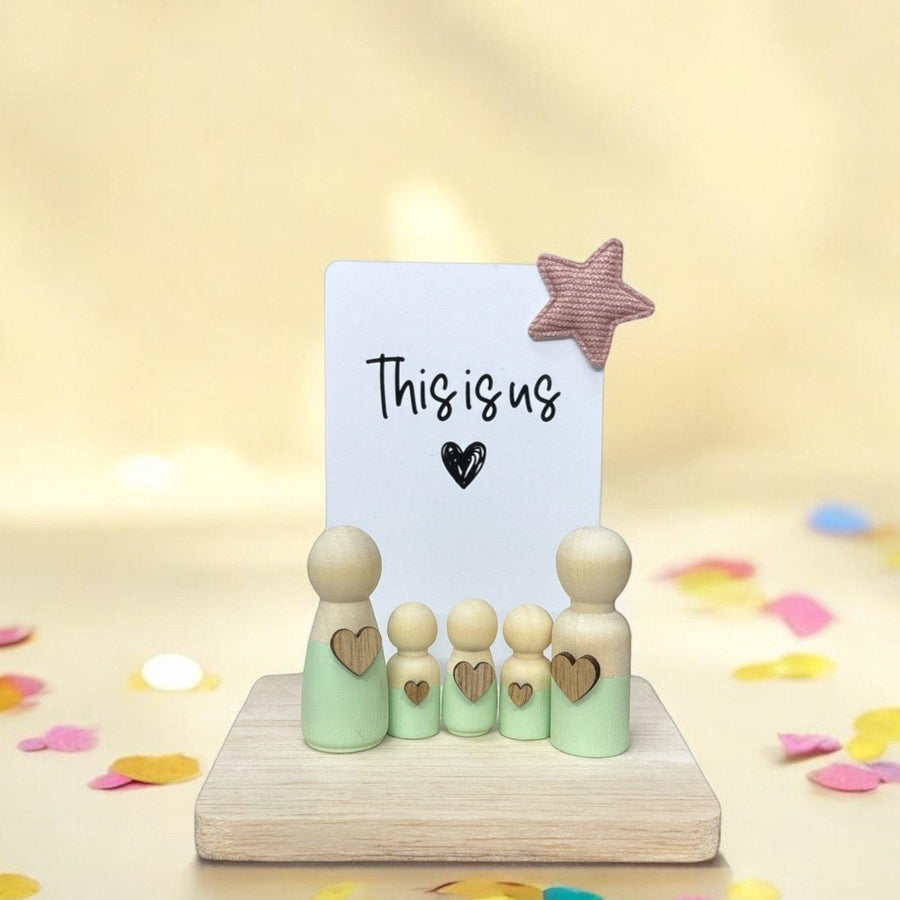 Wooden Peg Family “This Is Us” - Twinkle and Giraffe Designs
