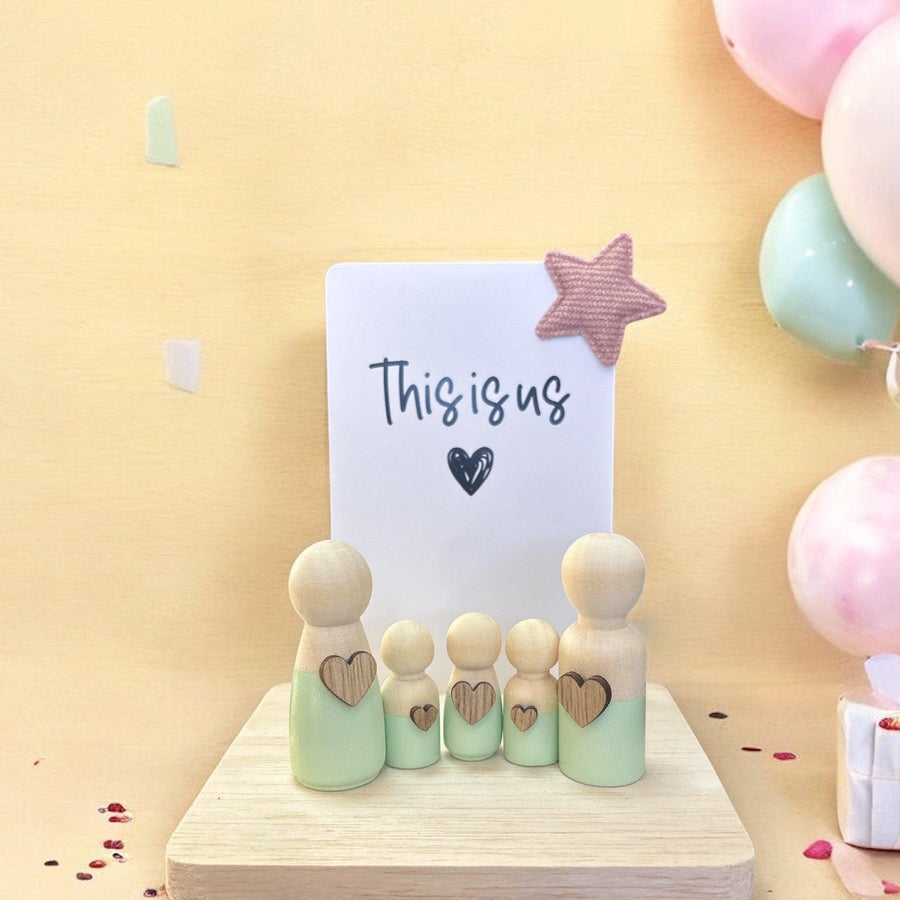 Wooden Peg Family “This Is Us” - Twinkle and Giraffe Designs